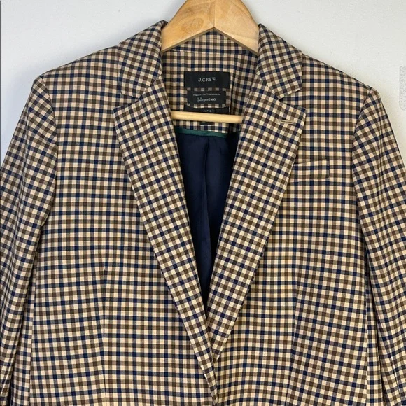 NWOT J. Crew Alfie Blazer in Honey Plaid Italian Wool Stretch Relaxed Fit Size 6 - Picture 3 of 16